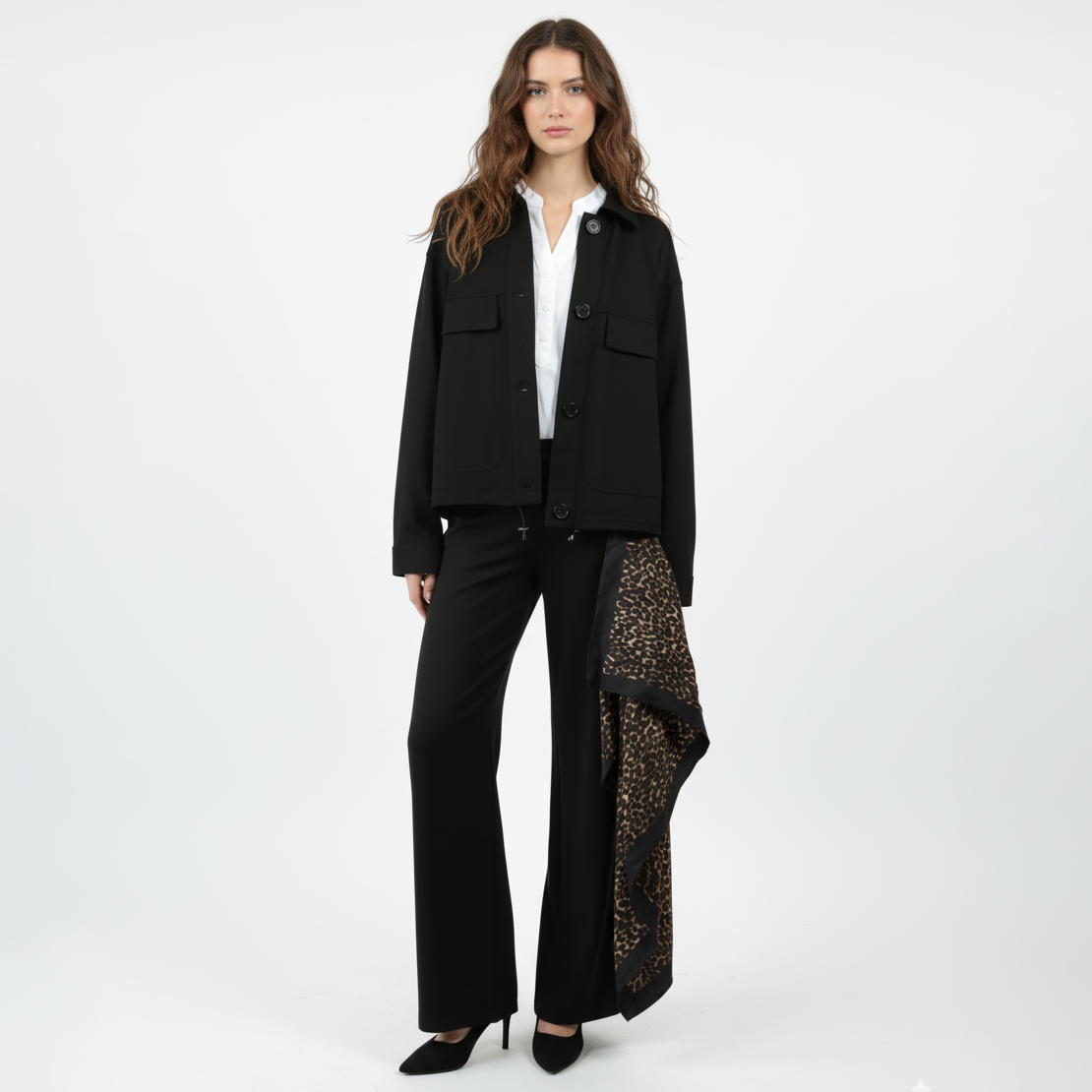 Chaquetas Casuales de Color Sólido en Tejido Ponte de Roma con Botones para Dama Abrigos de Mujer