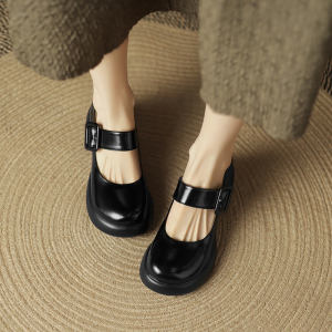Retro platform chunky heel Mary Jane shoes